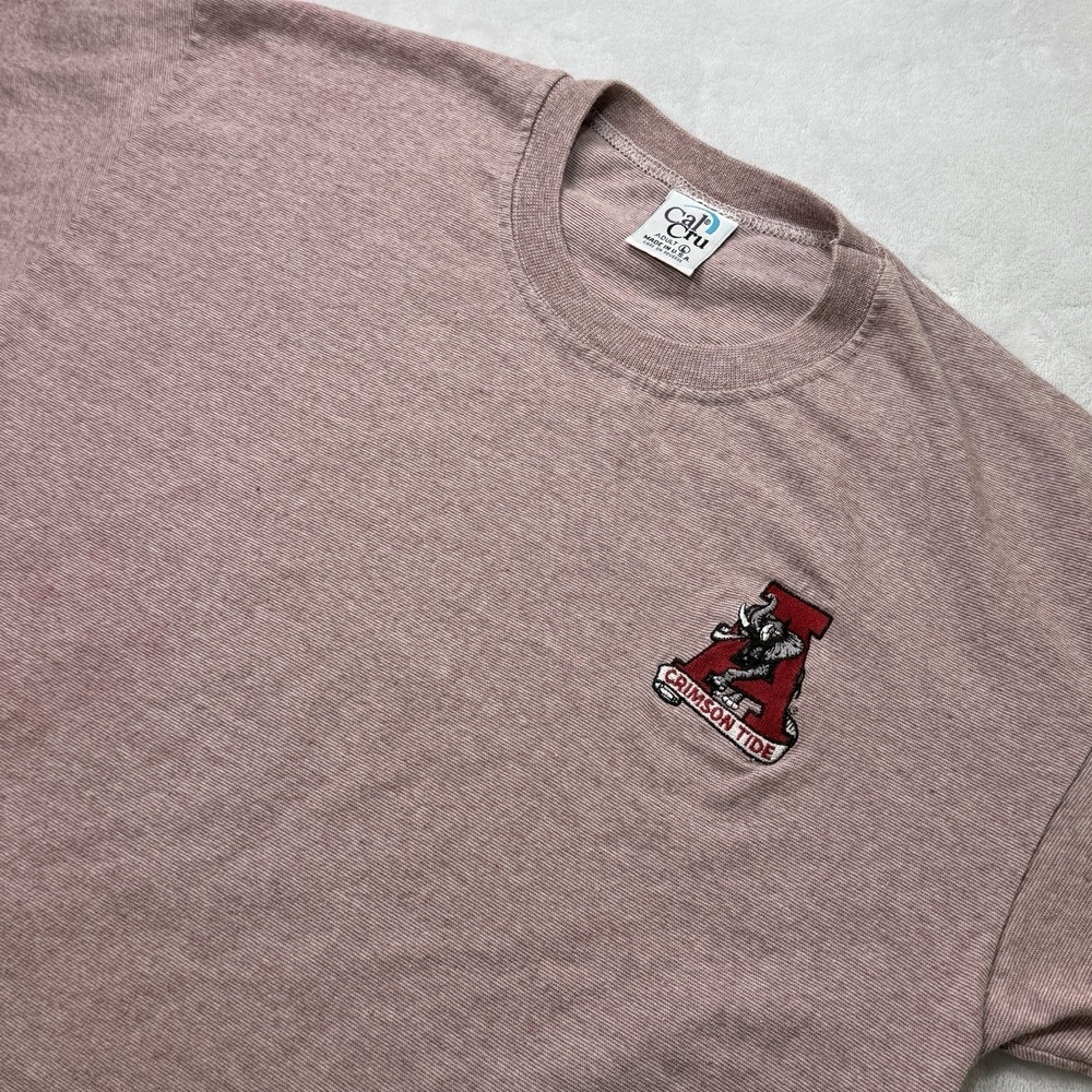 Vintage Alabama Crimson‎ Tide Single Stitch T Shirt Cal Cru USA Made Large